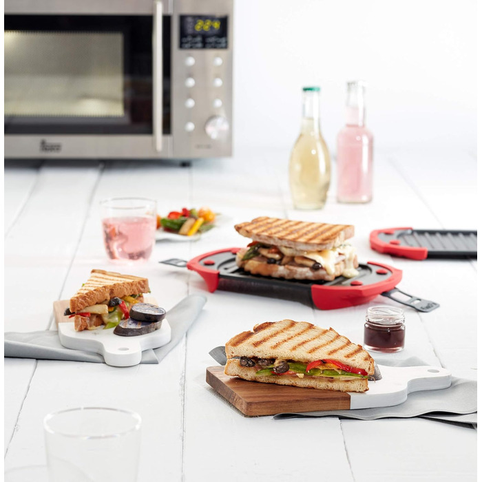 Гриль для мікрохвильової печі Lku, гриль для мікрохвильової печі, сталевий, червоний і чорний, стандарт 25,2 x 14,8 см