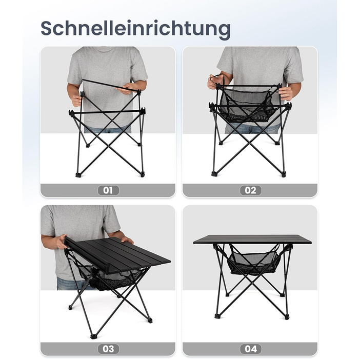Стіл для кемпінгу OneTigris SWIFLY, алюмінієвий, складаний, маленький розкладний стіл, надлегкий портативний вуличний стіл, складний стіл, вантажопідйомність до 30 кг для використання на свіжому повітрі, для походів (56x40,5x39,5 см)