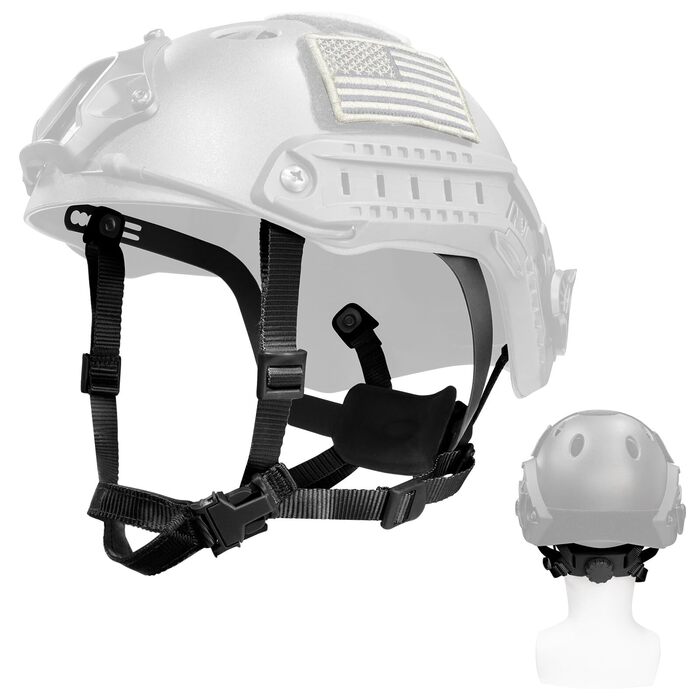 Тактичний шолом, ремінець для підборіддя, регульований циферблат, 4-точкова система підвіски з гвинтами та болтами для HL-31/HL-32 FAST MICH Bump Wendy, аксесуар для тактичного шолома, чорний