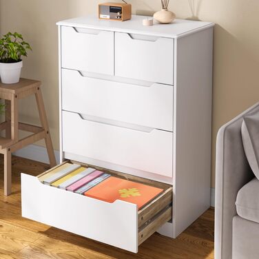 Комод з 5 шухлядами, комод для спальні, для офісу, вітальні, спальні, передпокою, меблів, 72x494 см, білий
