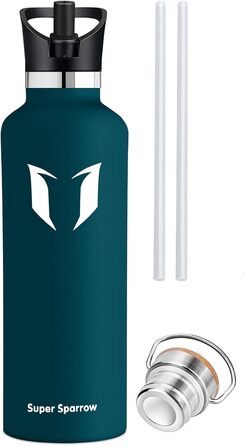 Питна пляшка Super Sparrow з нержавіючої сталі - 350 мл, 500 мл, 620 мл, 750 мл, 1л - Герметична колба-термос, пляшка для води без