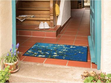 Килимок для дверей Salonloewe Almond Tree Turquoise Artist, що миється, 50 x 75 см, килимок для входу, брудозахоплювальний килимок для будинку Vincent Spring