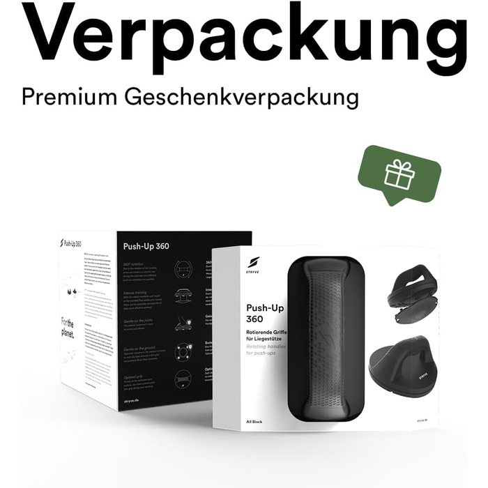 Обертові ручки для віджимань STRYVE - Комплект із 2 турніків для віджимань - 2 насадки з рівнями складності 1 та 2 - Нековзні та зручні для підлоги ручки для стійки на руках - Паралети для домашнього спортзалу - Обладнання для калістеніки