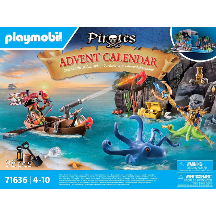 Адвент-календар PLAYMOBIL Pirate 71636, 98 деталей