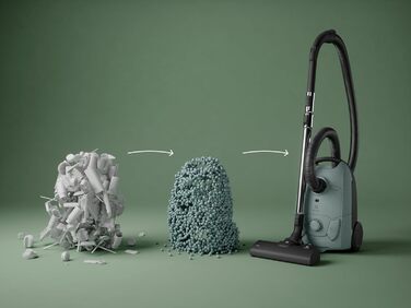 Пилосос із мішком Electrolux EB51C1OG, серія 500, висока фільтрація, потужність 650 Вт, місткість мішка 3 л, рівень шуму 78 дБ, колір океанський зелений