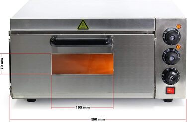 Піч для піци Wiltec 2000 Вт з каменем кордієрит для піци як від Stone Oven Піч для піци Gastro