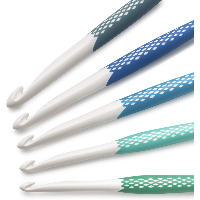 Великий (7 мм, L, M, N, O) набір гачків, різнокольоровий, 57183 Ergonomics Crochet Hook Value Pack