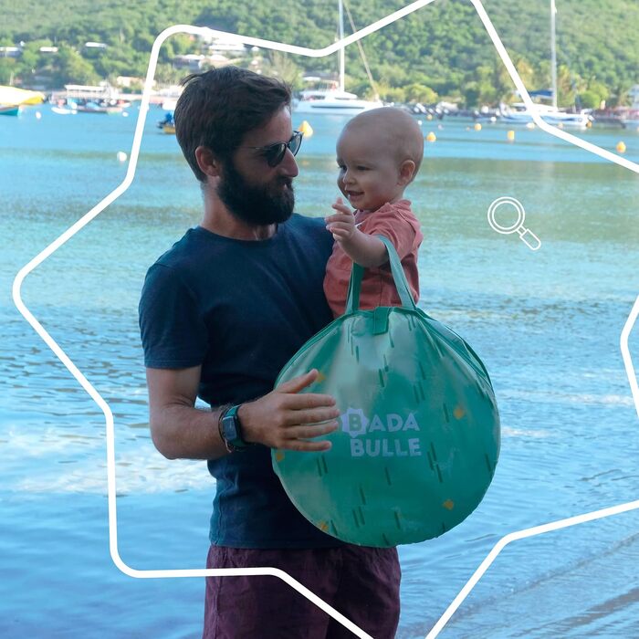 Пляжний намет Badabulle Safari із захистом від ультрафіолету 50, пляжний намет із розкладною системою, 125 x 100 x 85 см, зелений