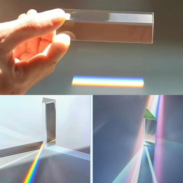 Оптичне скло з трикутною призмою, рефракторні трикутні призми, оптичне скло з трикутними призмами, спектрометр із фотографічною призмою K9, трикутна призма, кристалічна призма з трикутною призмою з подарунковою коробкою