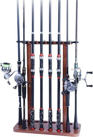 Тримач для вудок, підставка для вудок для гаража, підлогова підставка, вертикальний тримач для зберігання вудок, органайзер для риболовлі