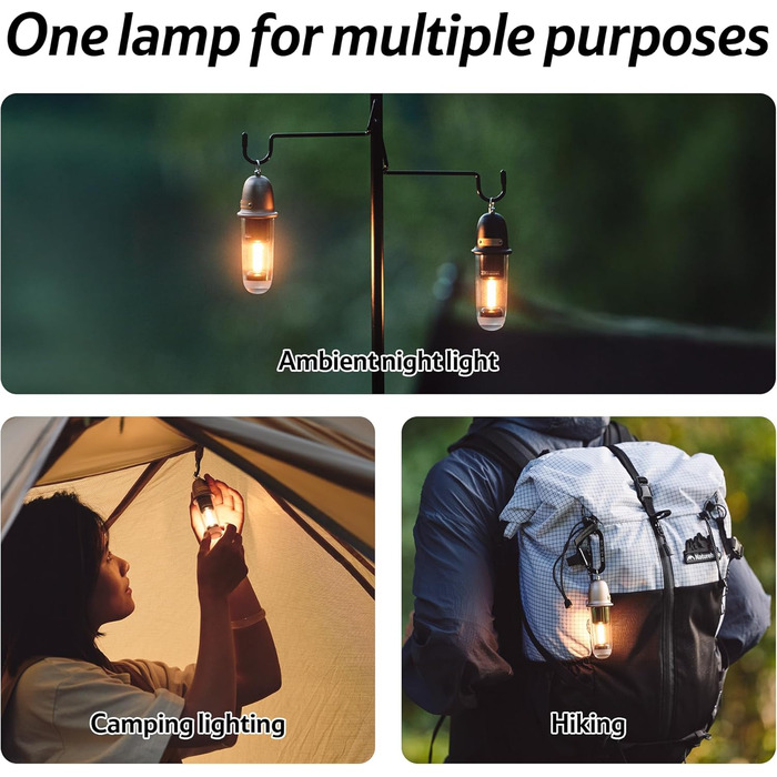 Підвісні світильники для рюкзаків, 4 Light Tent Lights, Rechargeable Camping Lights Portable Lights