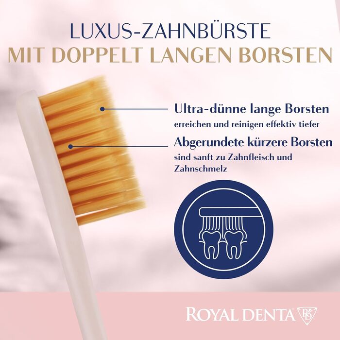 Зубна щітка Royal Denta Gold Super Soft 4 шт. и, екстра м'яка для чутливих зубів і ясен, щетина подвійної довжини для чищення міжзубних проміжків