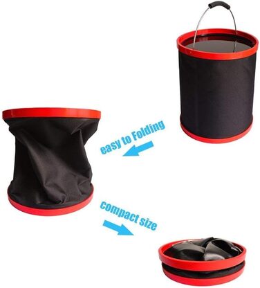 Складане відро, складне відро Oxford 2000D - підходить для кемпінгу, спорту на свіжому повітрі, домашнього використання, миття автомобіля - відро для води об&39ємом 12 л
