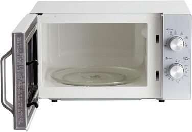 Мікрохвильова піч Sharp R204S Solo / 20 л / 800 Вт / 6 рівнів потужності / Таймер від 30 хвилин до 00 секунд / Розморожування з контролем ваги / Скляний поворотний стіл (24,5 см) / срібло