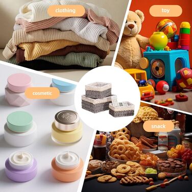 Набір кошиків для зберігання з 3 предметів, плетені кошики для зберігання в стилі бохо, декоративні кошики для дому, офісу, ванної кімнати та спальні (сірий)