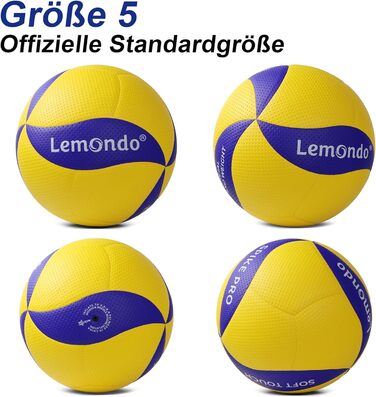 Волейбольний м'яч Lemondo Soft Play Pro (з насосом), Водонепроникний, Для пляжу/басейну та приміщень, Тренувальний/Ігровий