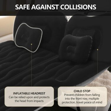 Надувний матрац для позашляховика, ліжко для автомобіля, кемпінгова подушка для позашляховика, покращений, потовщений, для заднього сидіння вантажівки з насосом та подушкою, для подорожей, кемпінгу, використання в автомобілі, кемпері, мінівені