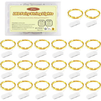 Світлодіодна батарея казкових вогнів, 20 шт. 1M 10 світлодіодів теплі білі внутрішні казкові вогні з акумулятором для спальні, веч