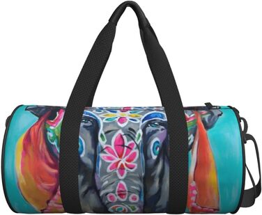 Дорожня сумка-циліндр з художнім принтом слона, спортивна сумка для чоловіків та жінок, сумка-мішок, спортивна дорожня сумка