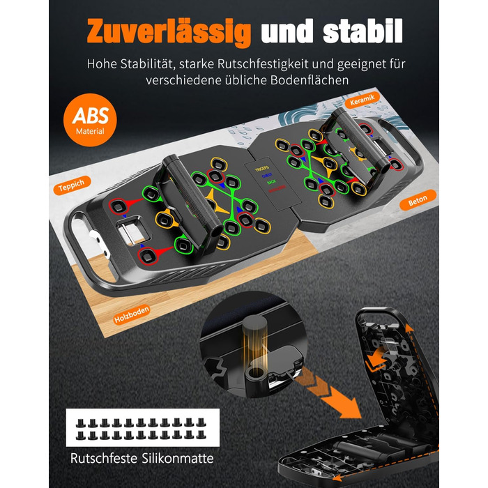 Дошка для віджимань 20-в-1, чорна, складна багатофункціональна дошка для домашнього тренування, портативна рама для віджимань, регульована дошка для віджимань, чорна, так, для чоловіків