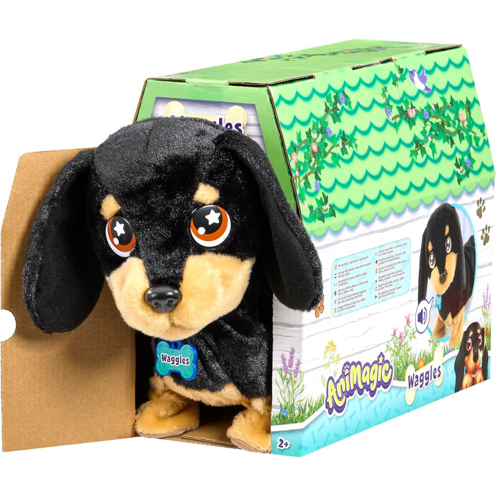 Такса - Інтерактивна м&39яка іграшка для дітей від 2 років - Весела плюшева іграшка собака, яка бігає і гавкає - Подарунок дітям