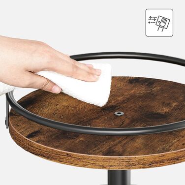 Підставка для спецій HOOBRO, кухонна полиця, 3-рівнева обертова підставка для спецій, кухонний органайзер, тримач для спецій, для кухонної стільниці, туалетного столика, обіднього столу, рустикальний коричневий та чорний EBF09TL01 25 x 25 x 48 см рустикал