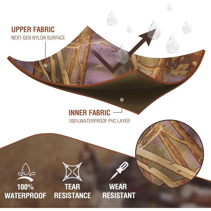 Чоловічі водонепроникні вейдерси, рибальські штани з нейлону/ПВХ з чобітьми, дихаючі вейдерси для риболовлі, полювання, миття автомобіля, фермерства, садівництва, водних видів спорту та активного відпочинку, розмір 40, камуфляж