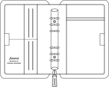 Персональний органайзер для паперу Filofax Metropol (35 x 171 мм, на блискавці), чорний