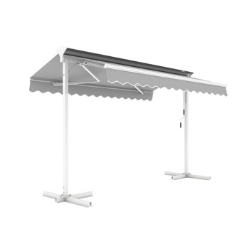 Окремостояча маркіз METRO Professional з ручкою, алюміній/поліестер, 3,5 x 3 м, сріблястий