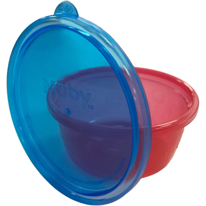 Набір дитячих мисок з кришками Nuby, 6 шт., 300 мл, різнокольорові (кольори можуть відрізнятися)