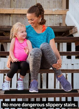 Протиковзка стрічка для зовнішніх сходів 15x76 см (комплект з 10 шт.) Протиковзкі смужки для зовнішніх сходів, самоклеючі, чорні