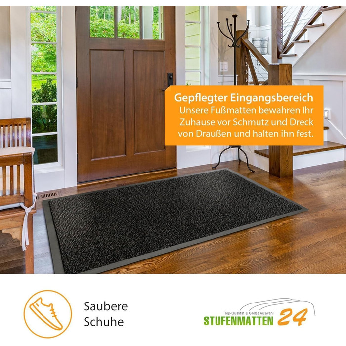 Килимок для захисту від пилу Kettelservice-Metzker Килимок для прибирання Різне Кольори та розміри сіро-чорний строкатий 120 х 180