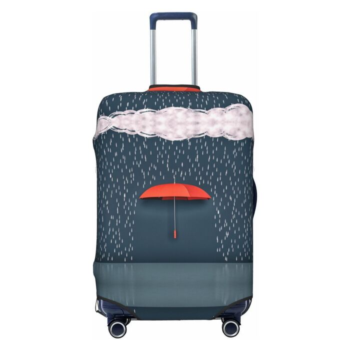 Чохол для валізи BAFAFA з принтом червоних парасольок, еластичний захист від подряпин та пилу, чорний, розмір 90
