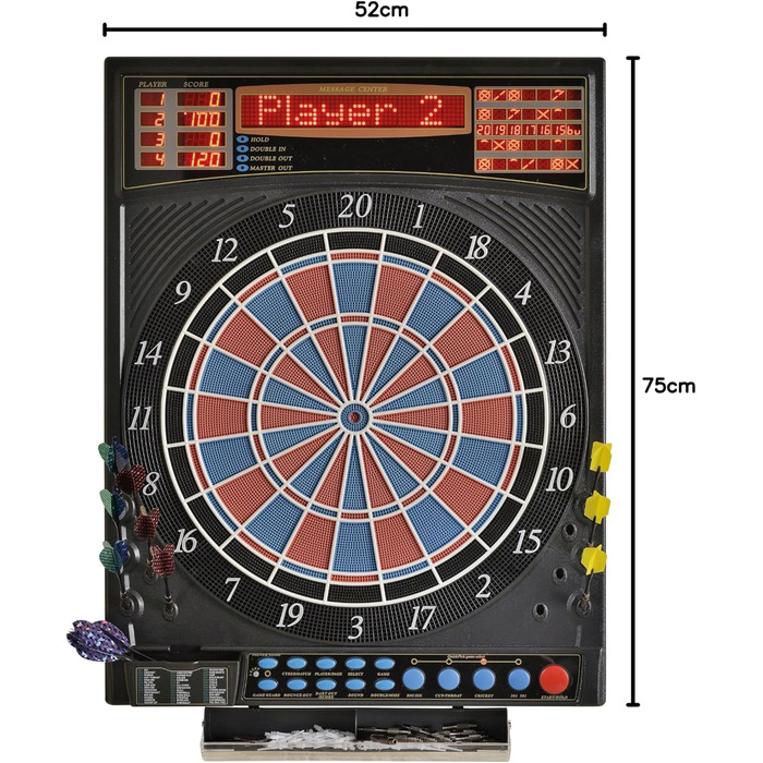 Електронна мішень для дартсу Dartona JX2000 Tournament Pro - Електронна мішень для дартсу Турнірна дошка з 41 грою та понад 200 варіаціями Дуже хороший рейтинг на Vergleich.org