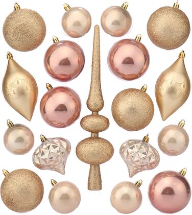 Набір різдвяних прикрас 19 предметів рожеві com-four