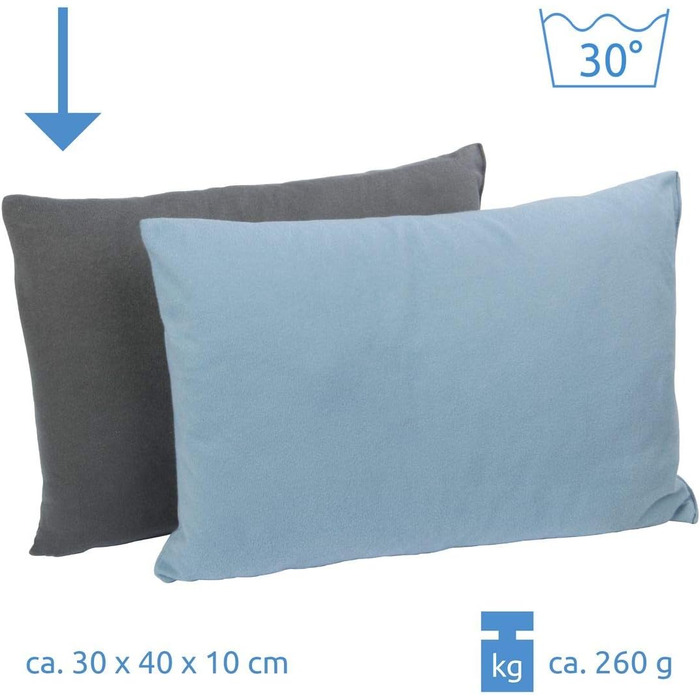 Флісова подушка Дорожня подушка Подушка для шиї Подушка для шиї з сухим мішком, 10T Deluxe Pillow Grey 40x30x10