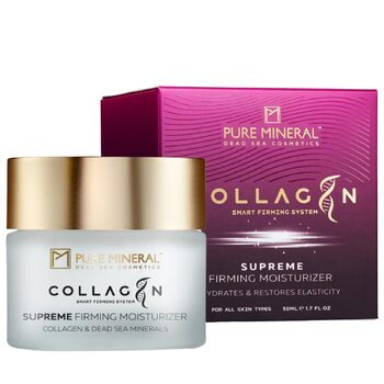 Мінеральний крем для обличчя з колагеном Pure Mineral - зволоження та підтяжка шкіри з мінералами Мертвого моря. Без силіконів, сульфатів та парабенів - 50 мл