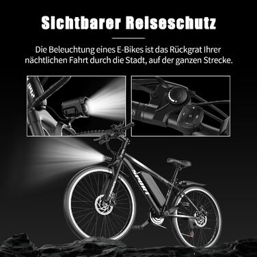 Електричний велосипед ASKGO зі знімним акумулятором 48 В 10 Аг, гірський електровелосипед 26 дюймів, запас ходу 80 км, передня підвіска, 7-швидкісний електровелосипед для дорослих, чоловіків та жінок