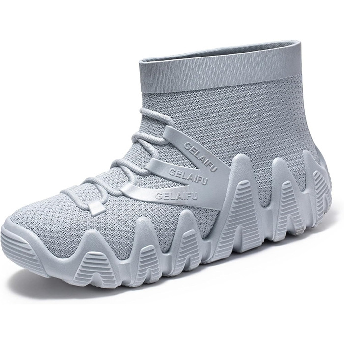 Чоловіче водне взуття/гумові чоботи, нековзні робочі чоботи, товста підошва, до литки, для активного відпочинку, походів, риболовлі, садівництва, подорожей, сірі, EU 40 2/3