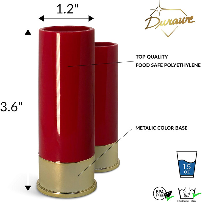 Набір з 12 гільз Чарки Набір з 4 шт. , Патронна гільза Чарки, Алкогольний наливник, Чудова ідея подарунка Набір склянок для пиття