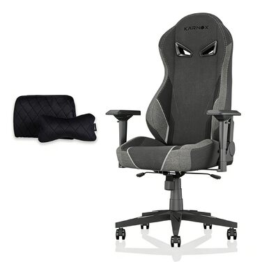 Геймерське крісло з підставкою для ніг та тканинним чохлом Ергономічне офісне крісло з 4D підлокітниками, підтримкою голови/попереку, регулюванням висоти, вантажопідйомністю 150 кг, зелено-сіре