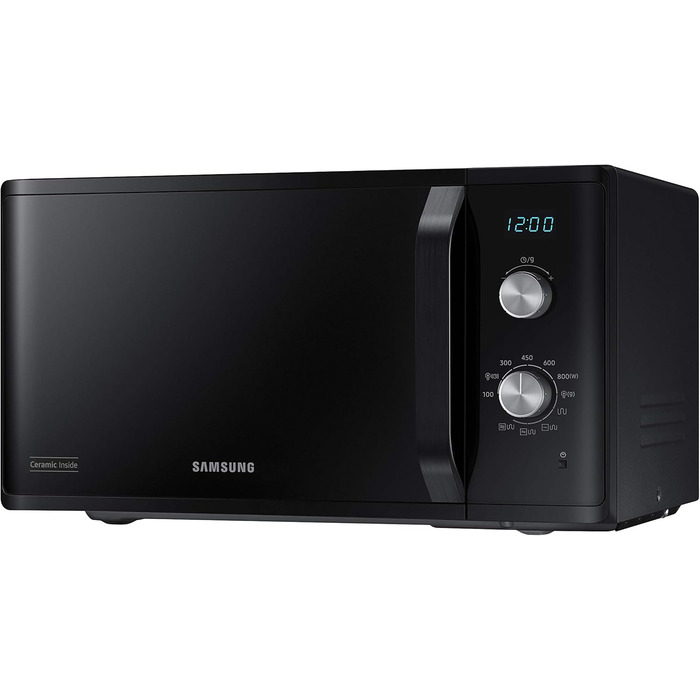 Мікрохвильова піч Samsung MG23K3614AK/EG з грилем / 23 літри для приготування / 800 Вт / Великий елемент гриля для рівномірного підрум'янювання / Стійка до подряпин керамічна емальована внутрішня частина