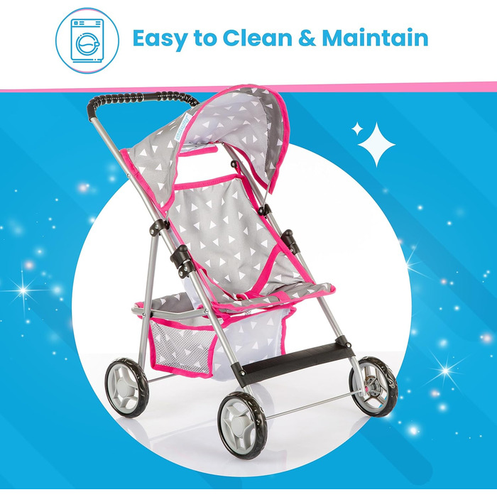 Коляска для ляльок Kinderplay, коляска для ляльок-баггі, коляска з ременем безпеки та сіткою для покупок - дитяча іграшка, сучасні