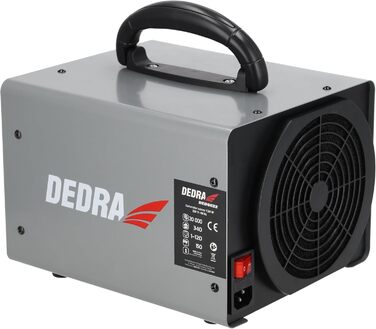 Генератор озону 20 г/год, озонатор DEDRA, 120 Вт, витрата повітря 340 м/год, метод дезінфекції, вентилятор, гнучкий шланг, автоматичне керування часом роботи, видаляє мікроорганізми 20000 мг/год