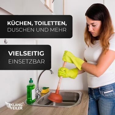 Вантуз для прочищення зливу - присоска 140 мм - надзвичайно сильне всмоктування та виготовлено в Німеччині