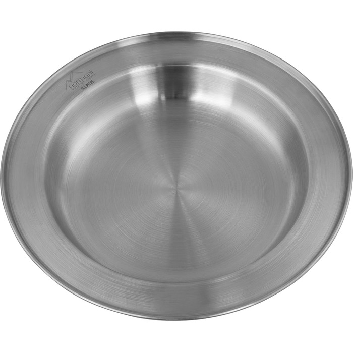 Набір посуду для пікніка та кемпінгу 8 предметів з нержавіючої сталі дорожній набір приборів, тарілка для вулиці, набір столових приборів Бундесверу (5-1), термокружка з кришкою та контейнер, відкривачка для пляшок сріблястий