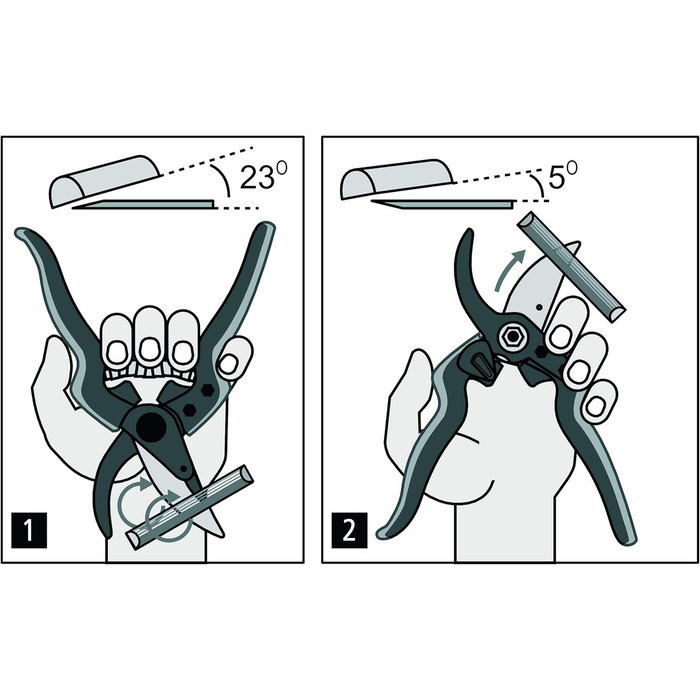 Садові ножиці FELCO 160L (діаметр різання 25 мм, ножиці для дерев для великих рук, довжина 220 мм, ножиці для винограду з канавкою для соку, ергономічні ручки) 26 x 16 x 12 см Одинарні