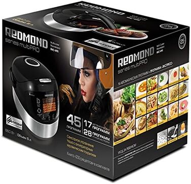 Мультиварка REDMOND RMC-M90RU чорний / сріблястий (російська) 5 літрів