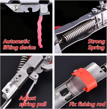 Автоматичний пружинний тримач для вудки з нержавіючої сталі, міцний регульований тримач для вудки на 360, підтримка для вудки, 2-Pack