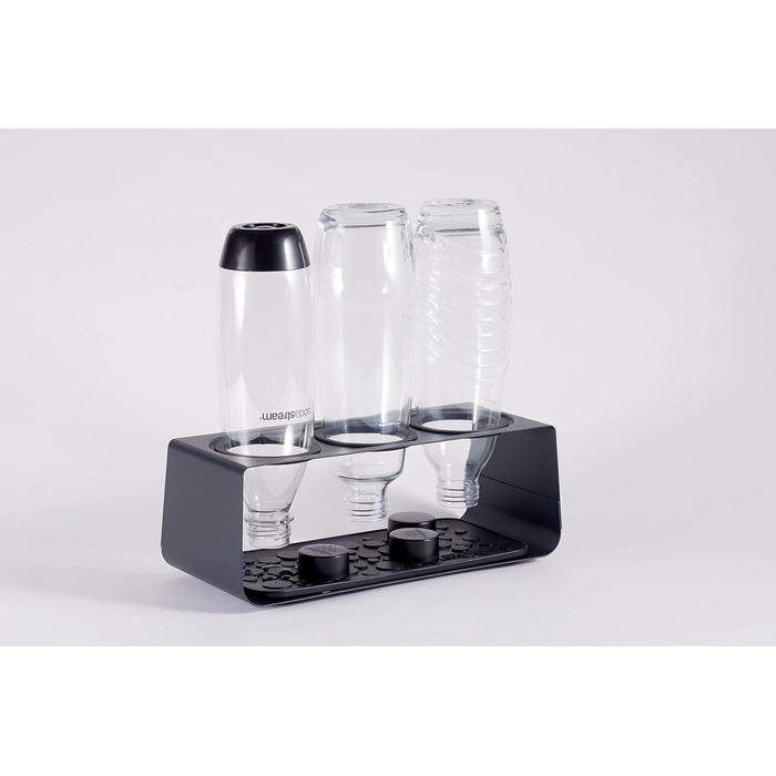 Тримач для крапель SodaStream Premium Bottle з нержавіючої сталі, сумісний з усіма пляшками SodaStream, в чорному матовому кольорі, 34,6x14,8x12,6 см